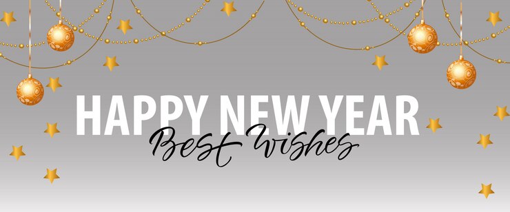 happy new year best wishes lettering with decorations 1262 16702